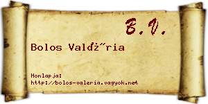 Bolos Valéria névjegykártya